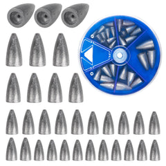 Bullet sinker weights 1/16 oz (10 pieces) in 29-piece kit