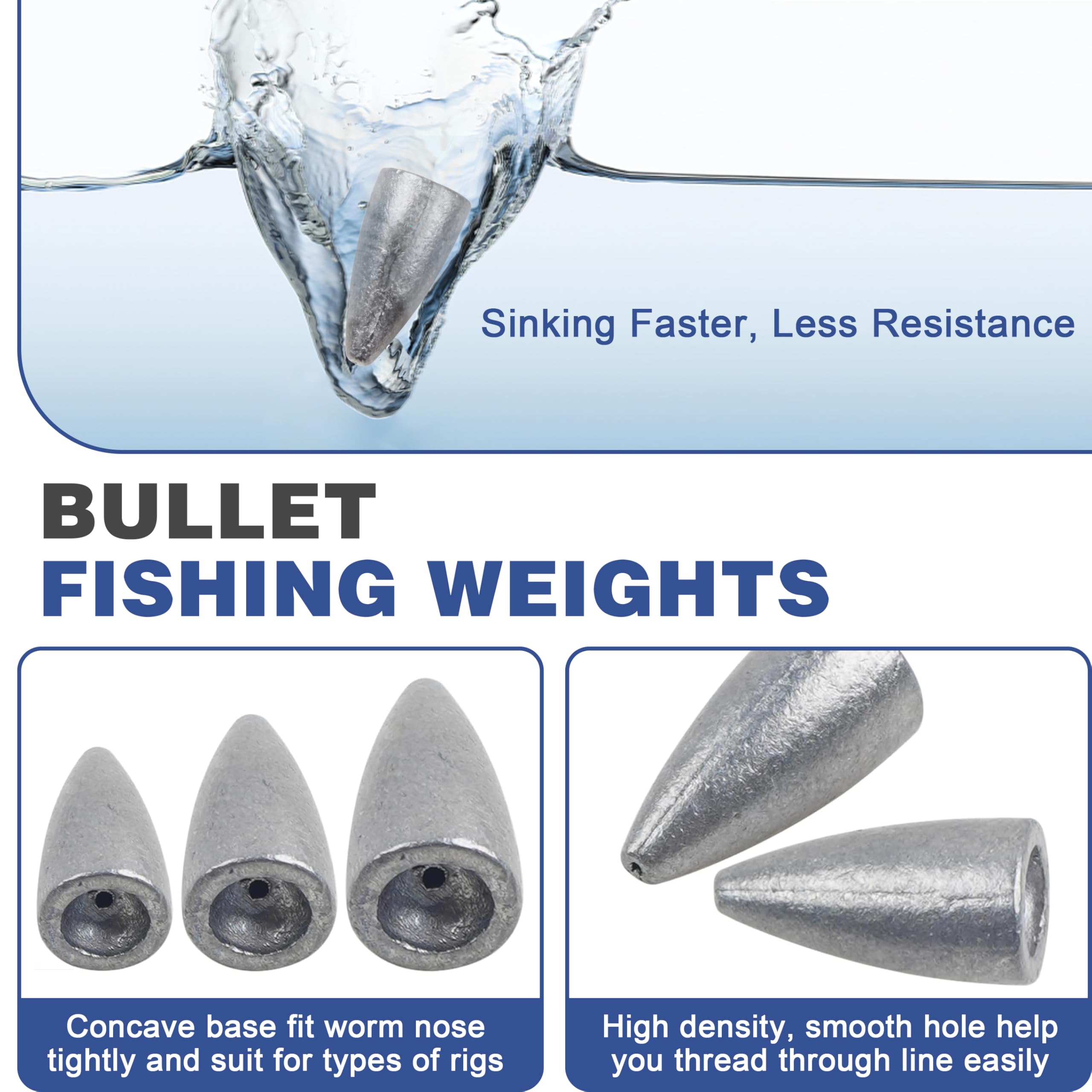 Bullet sinker weights 3/16 oz (5 pieces)