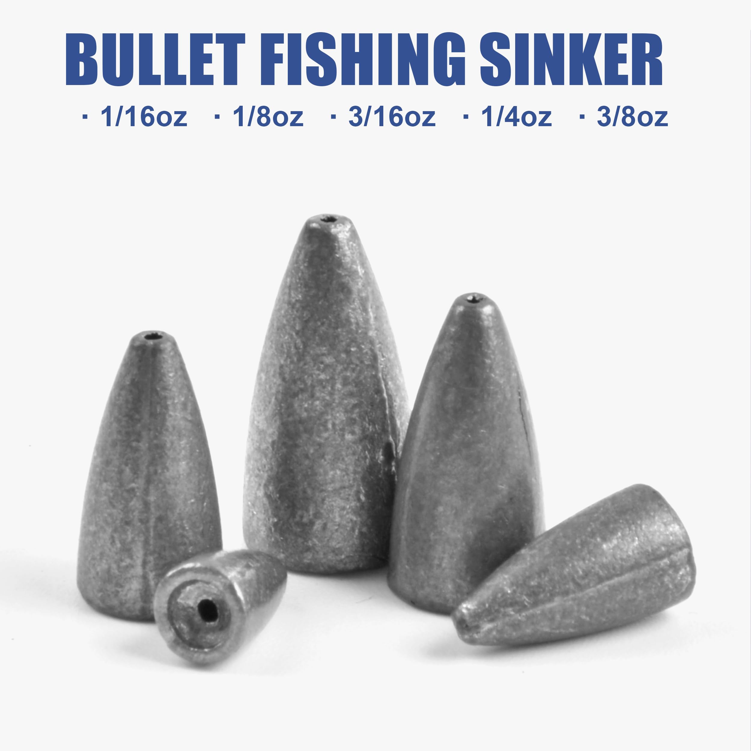 Bullet sinker weights 3/8 oz (3 pieces)
