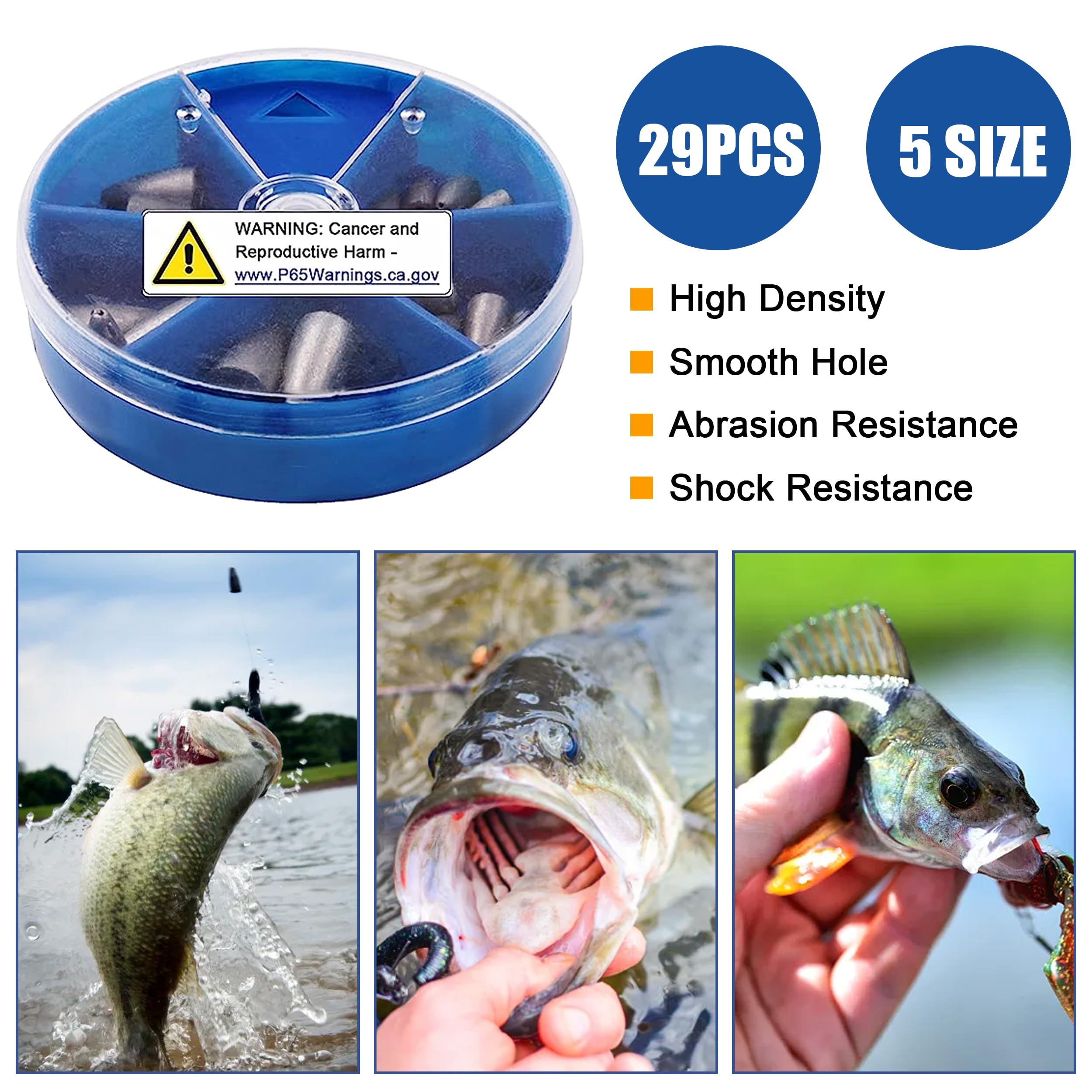 Plastic tackle box for bullet sinker weights