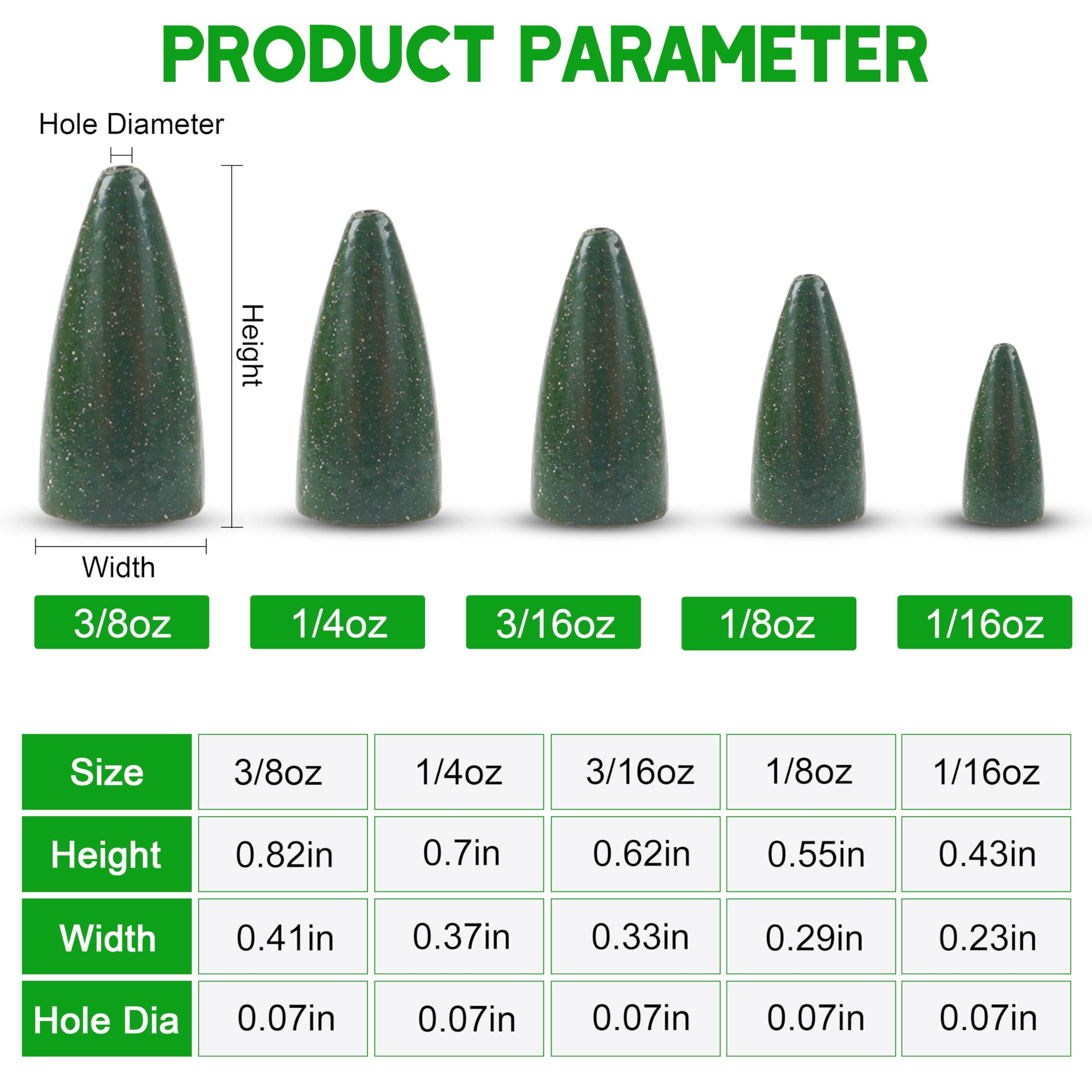 Bullet fishing sinker weight 1/8 oz