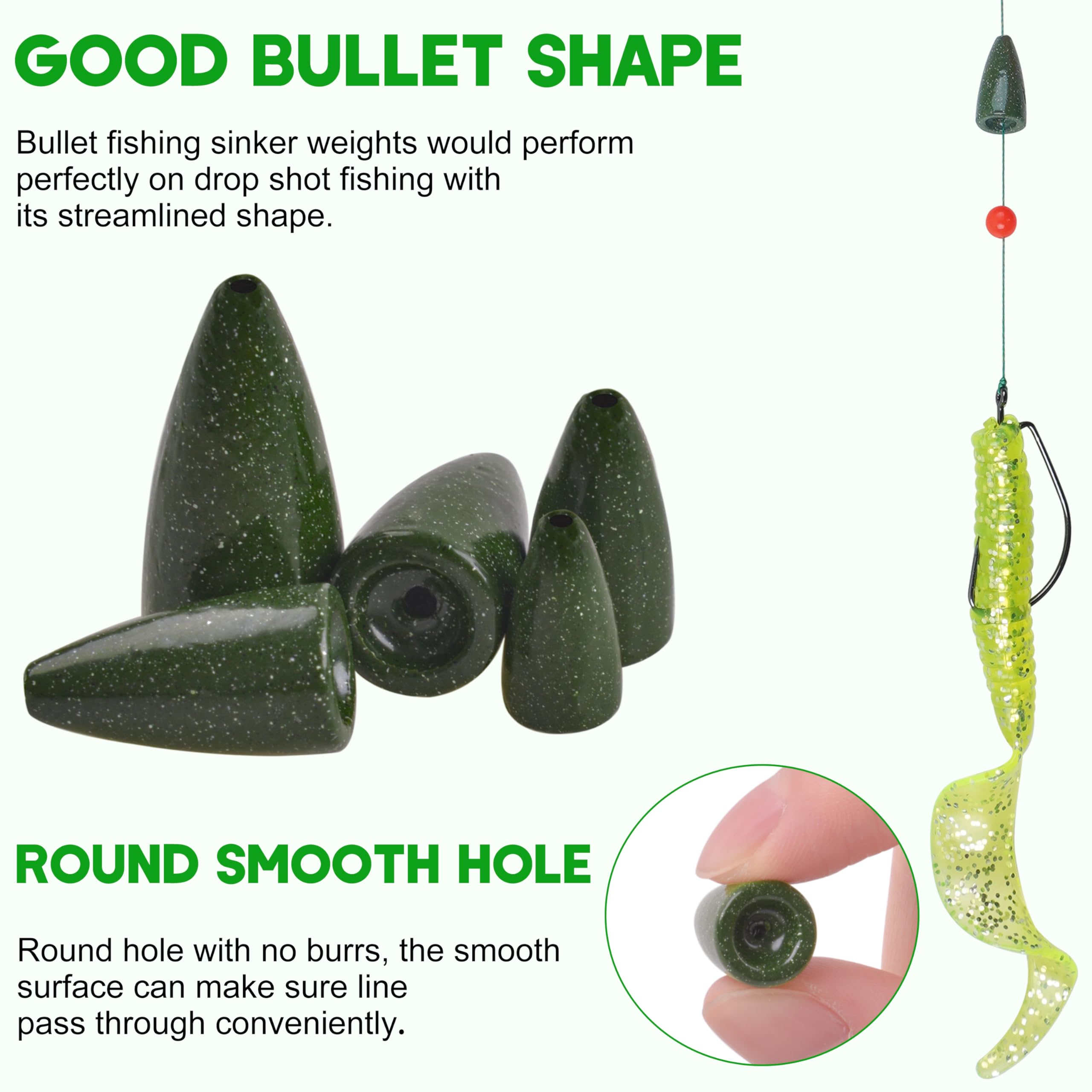 Bullet fishing sinker weight 3/16 oz