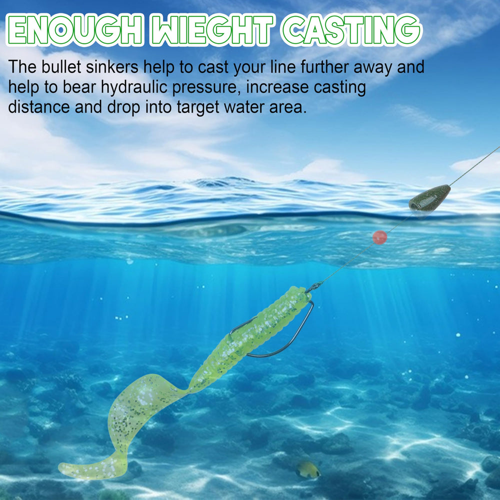 Bullet fishing sinker weight 3/8 oz