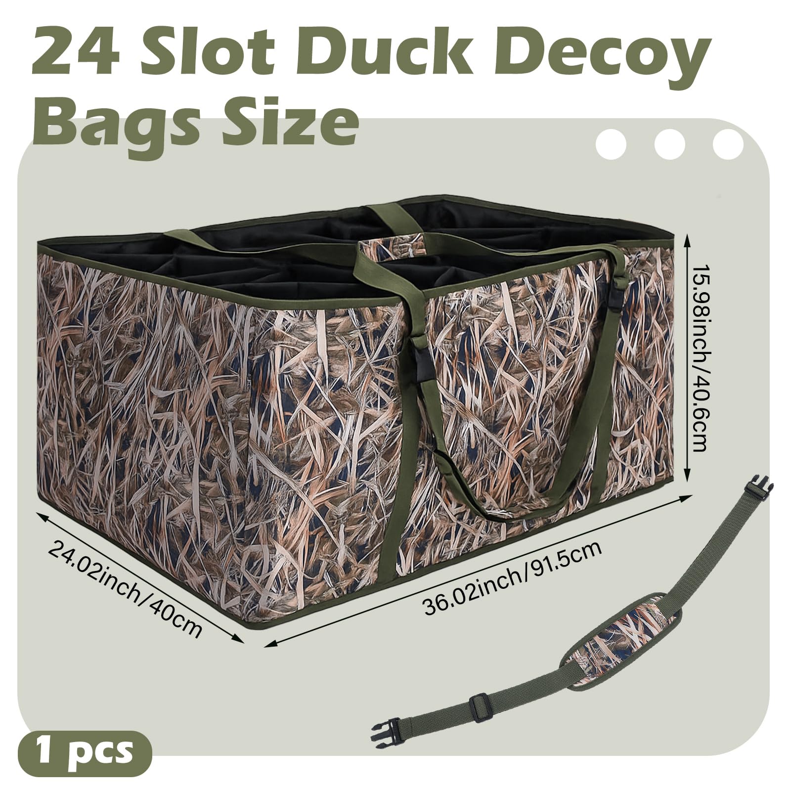 Bulyoou duck decoy bag adjustable dividers for flexible storage.