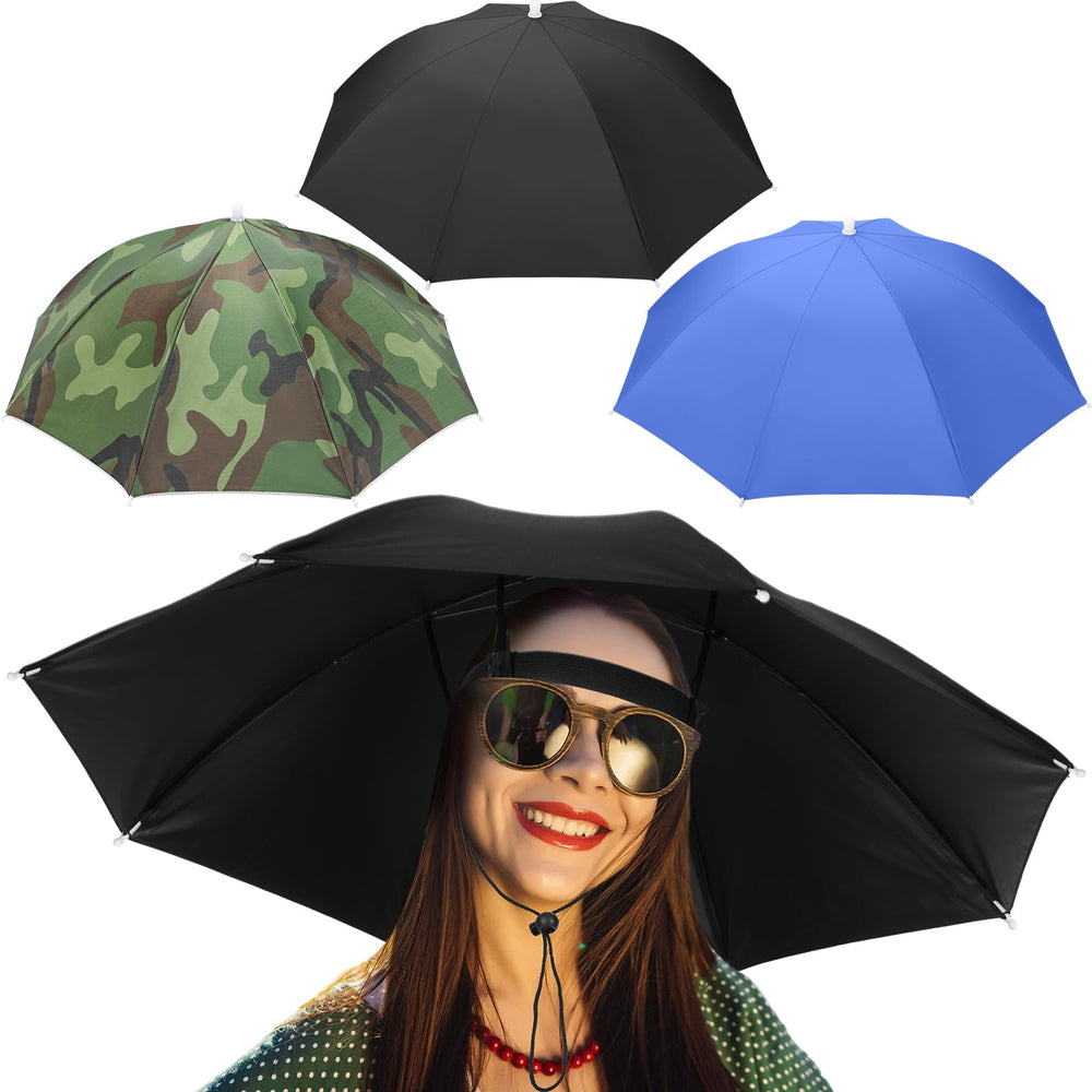 Bulyoou 27-inch hands-free umbrella hat in black color