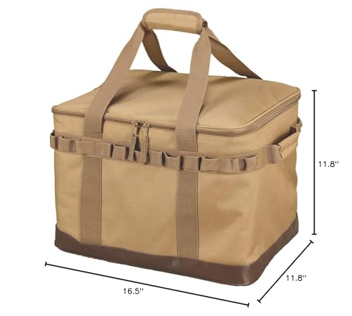 Bundok BD-911 gear case brown polyester exterior for durable camping organization.