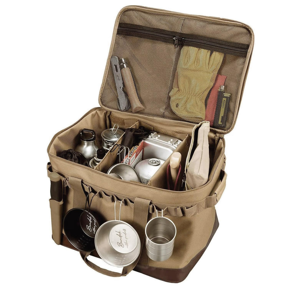 Bundok BD-911 gear case folded for compact storage.