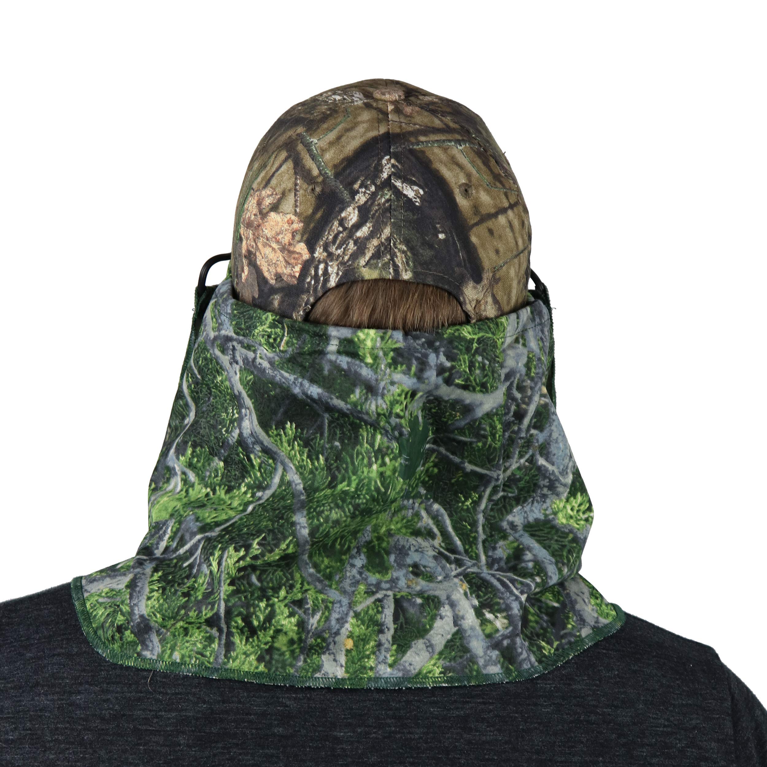 BunkerHead cap-attachment demonstrates secure cap brim integration for versatile camouflage