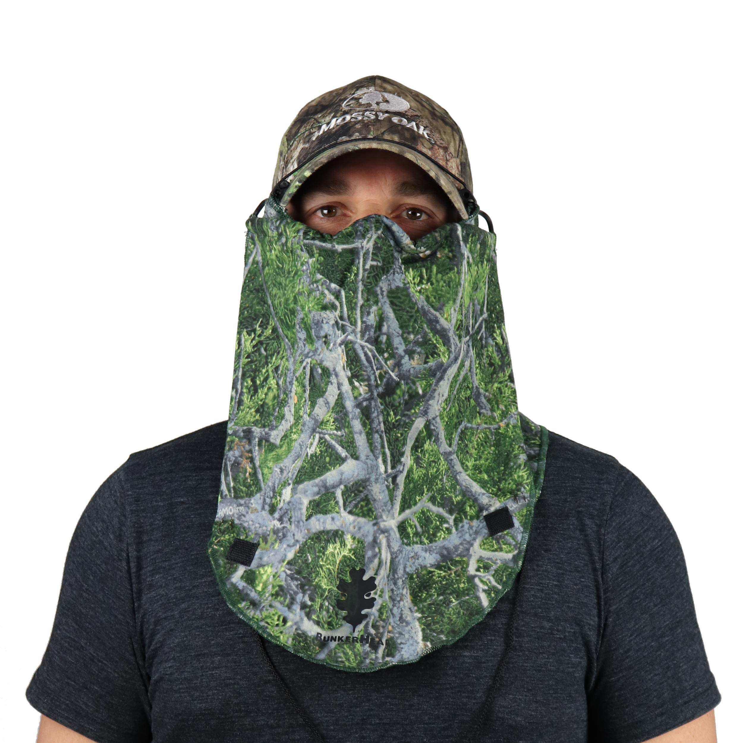BunkerHead hoodie in camo offers full head and neck concealment with comfortable wear