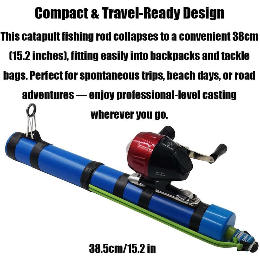 Storage bag keeps gear organized for shore, pier, or beach trips.