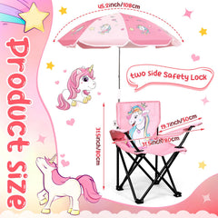 Burbell toddler chair unicorn design appeals to kids during camping adventures