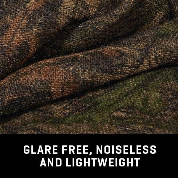 Allen Co branding on camouflage burlap blind