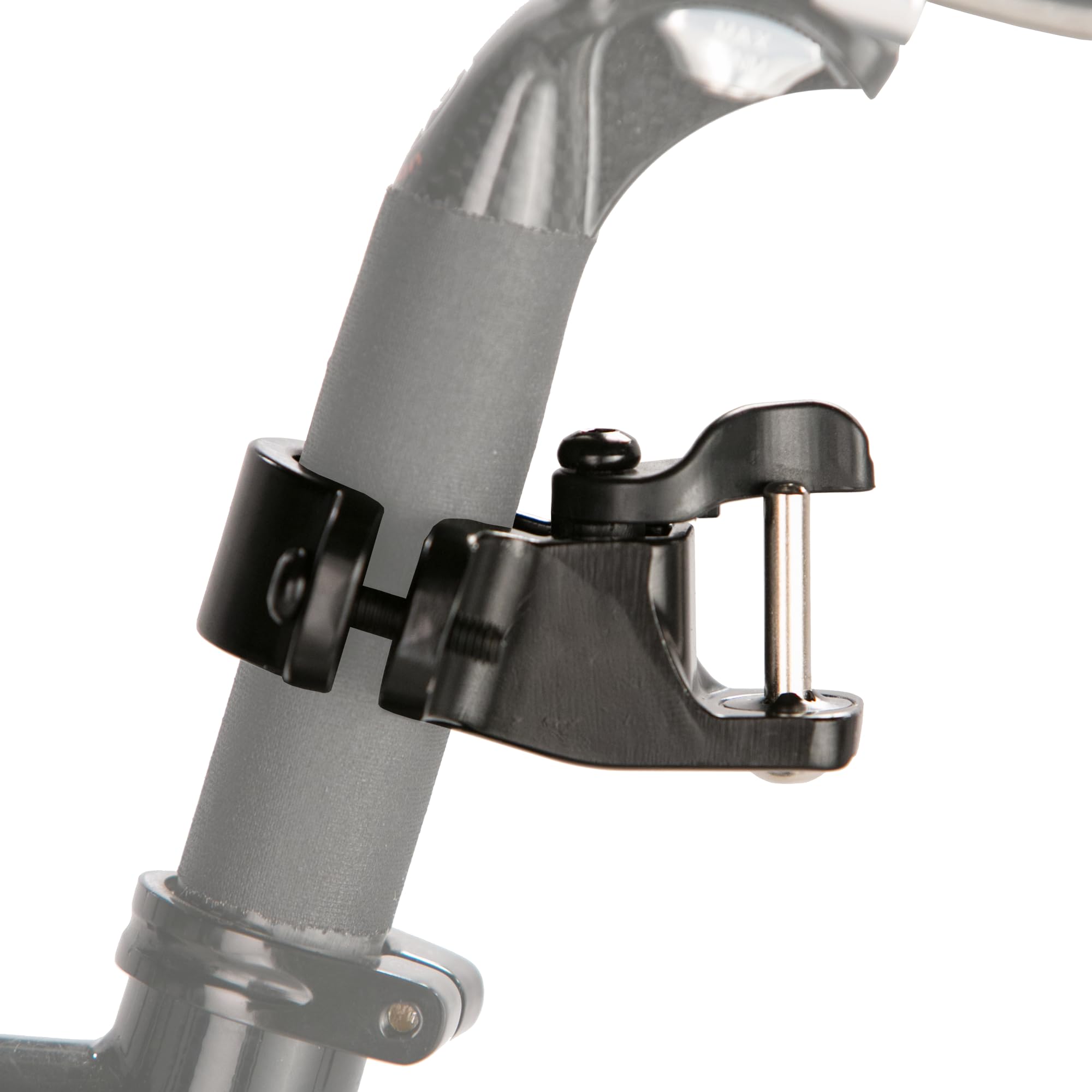 Burley Design Travoy hitch installed on a bike enables easy trailer transfers.