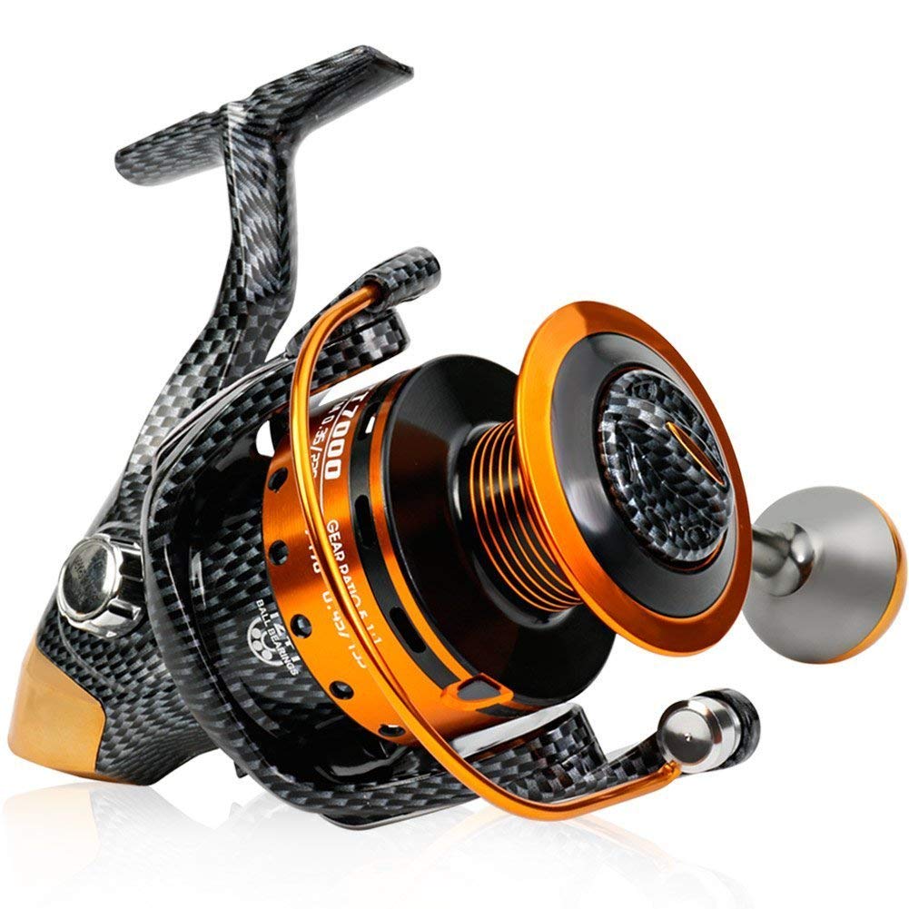 Burning Shark reel features 12+1 bearings for long, steady retrieves