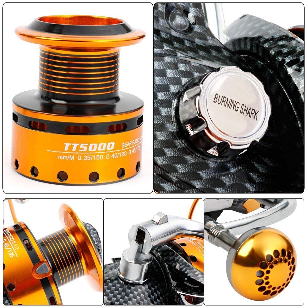 Burning Shark reel offers two gear ratios for versatile fishing
