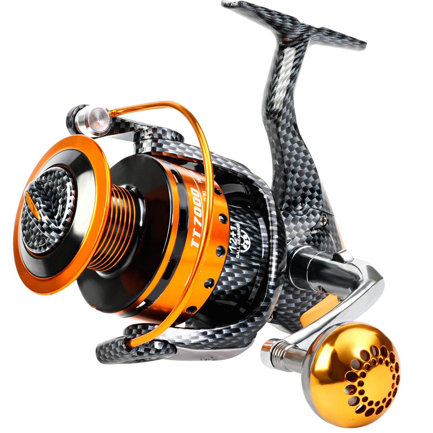 Burning Shark reel close-up shows carbon fiber drag for smooth control
