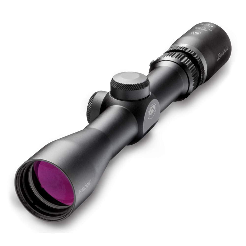 Burris 2-7x32 handgun scope close-up dial showing precise adjustments for fast target acquisition.