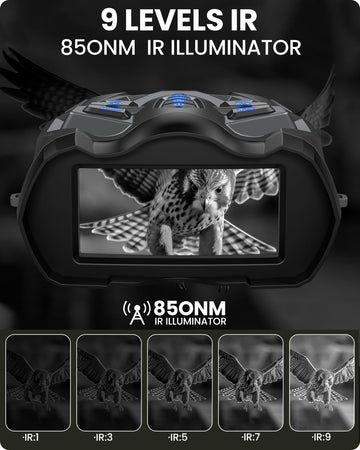 BUSHBINOC 10X digital night vision goggles display mode captures crisp details.