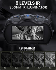 BUSHBINOC night vision 3.5 inch HD display for immediate viewing