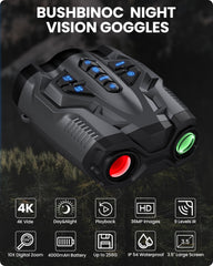 BUSHBINOC night vision goggles battery indicator for extended outings