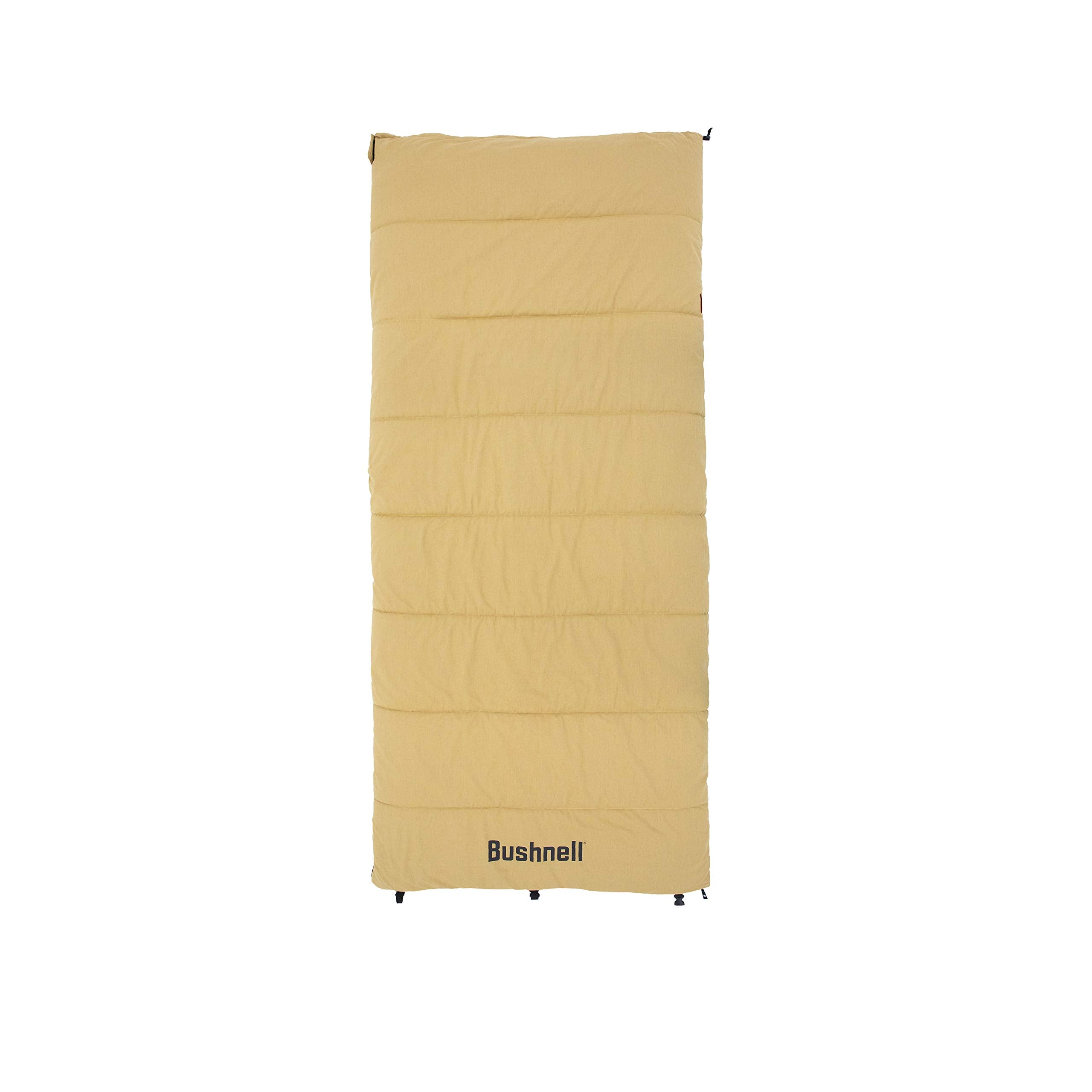 Bushnell 30F sleeping bag exterior showcases rugged canvas for outdoor durability.