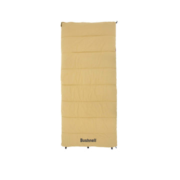 Bushnell 30F sleeping bag exterior showcases rugged canvas for outdoor durability.