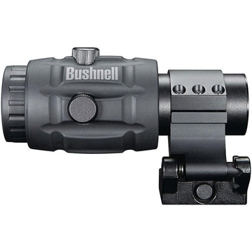 Bushnell 3X Magnifier side mount shows ambidextrous compatibility for flexible setups.
