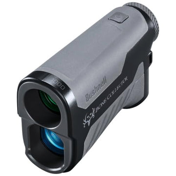 Bushnell BoneCollector 1000 rangefinder lens closeup highlighting bright imaging