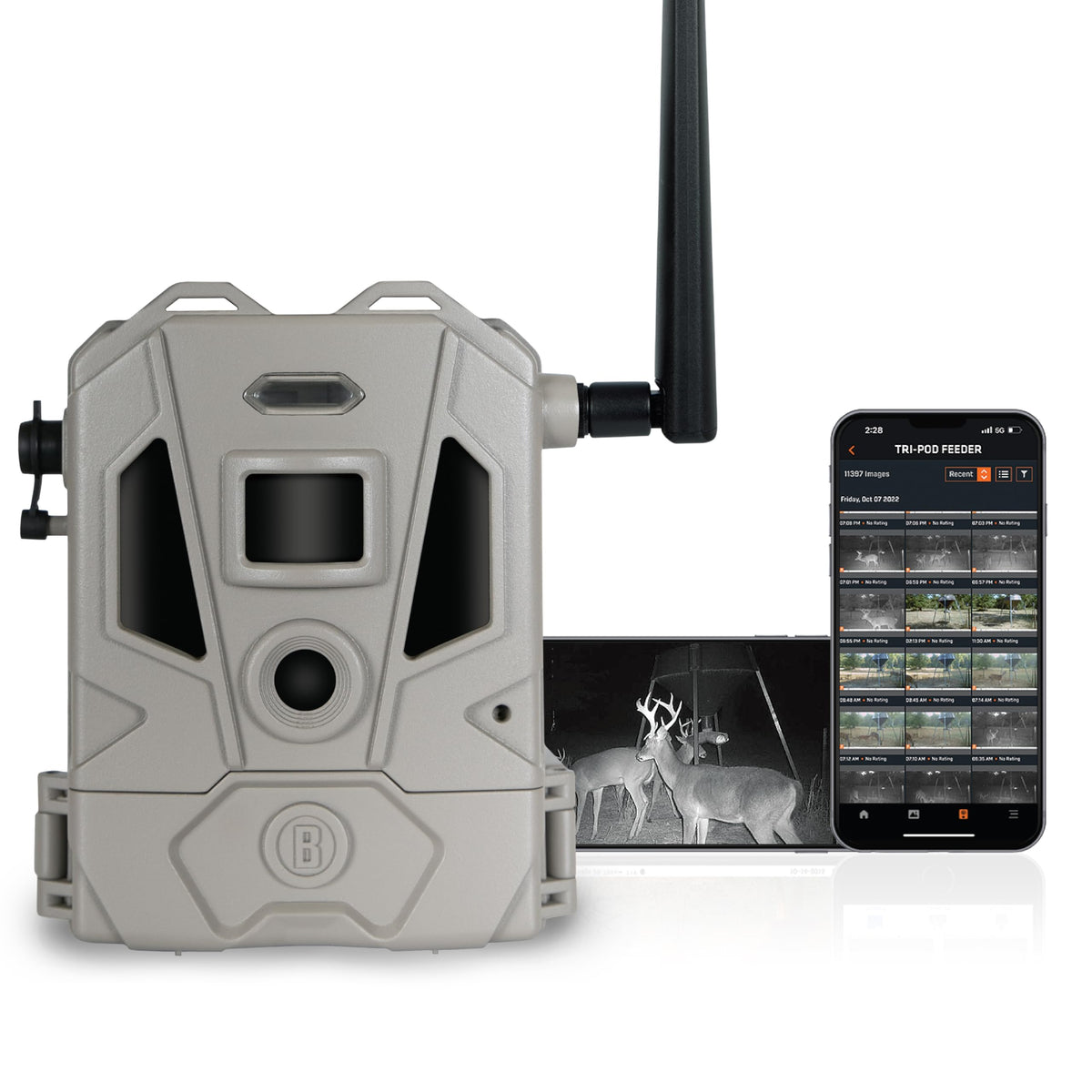 Bushnell CelluCORE 20 front view highlighting compact slate-green body for trail monitoring