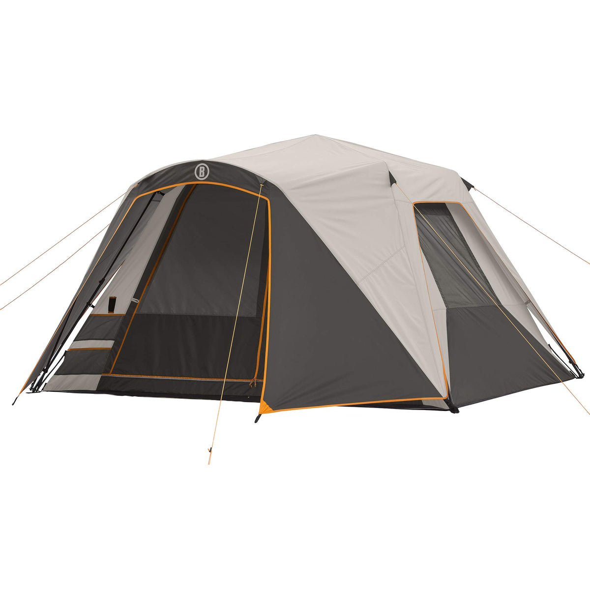 Bushnell Instant Tent six-person setup showing quick, effortless assembly for family campers.