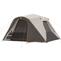 Bushnell Instant Tent six-person setup showing quick, effortless assembly for family campers.