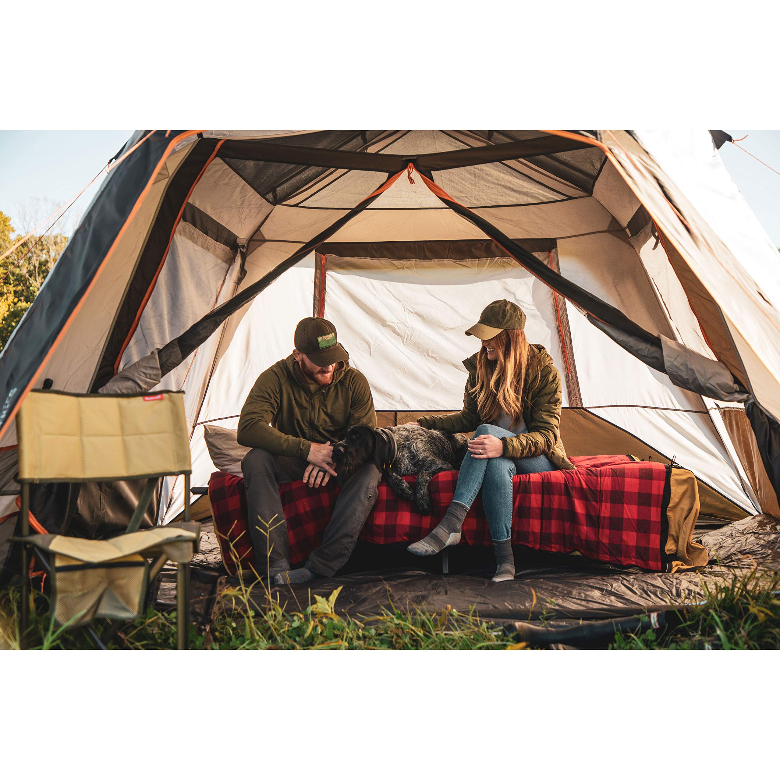 Bushnell Instant Tent heat shield close-up showing interior shade and cooler feel.