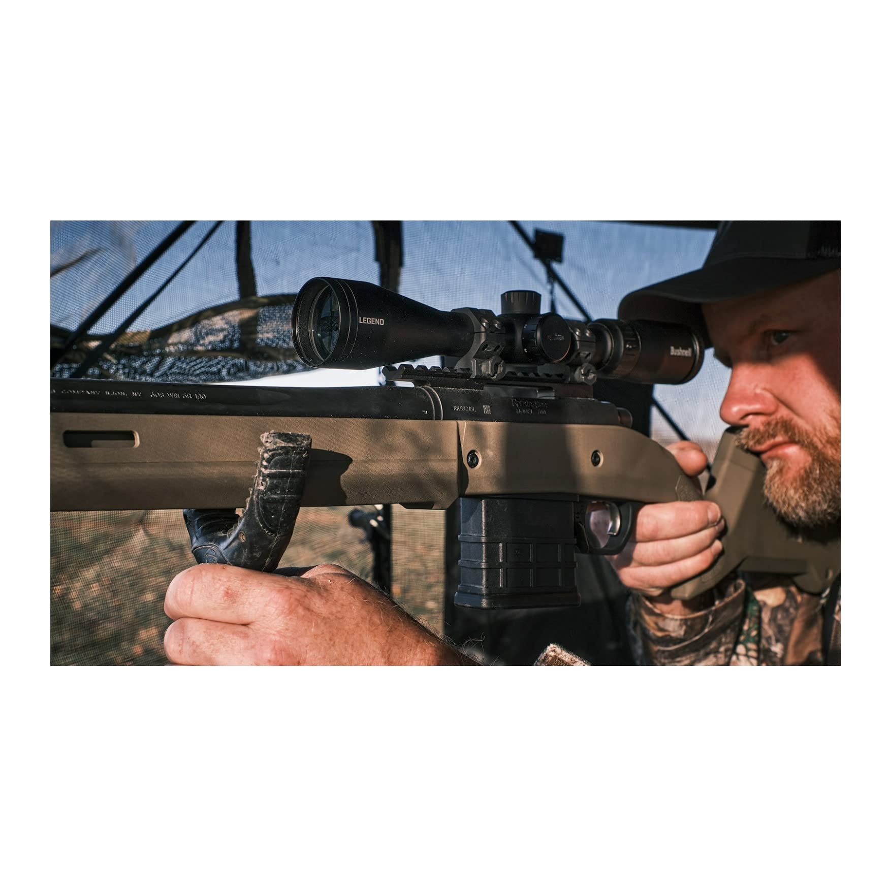 Illuminated reticle with 6 brightness settings on Bushnell Legend