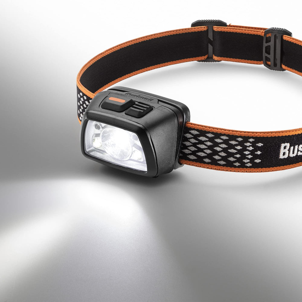 Bushnell Power+ 500L adjustable-band headlamp offering a secure fit for active outdoor work