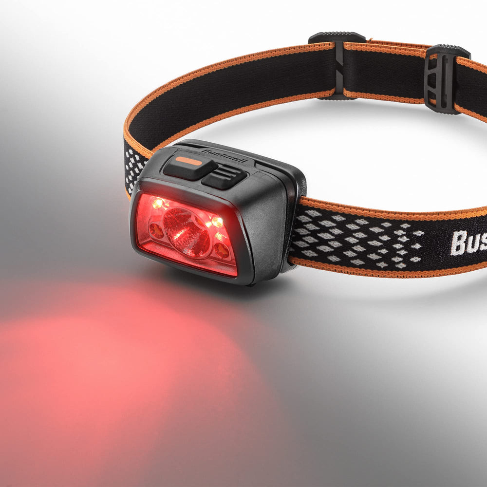 Bushnell Power+ 500L headlamp with water-resistant shell for rain or sweat in rugged environments