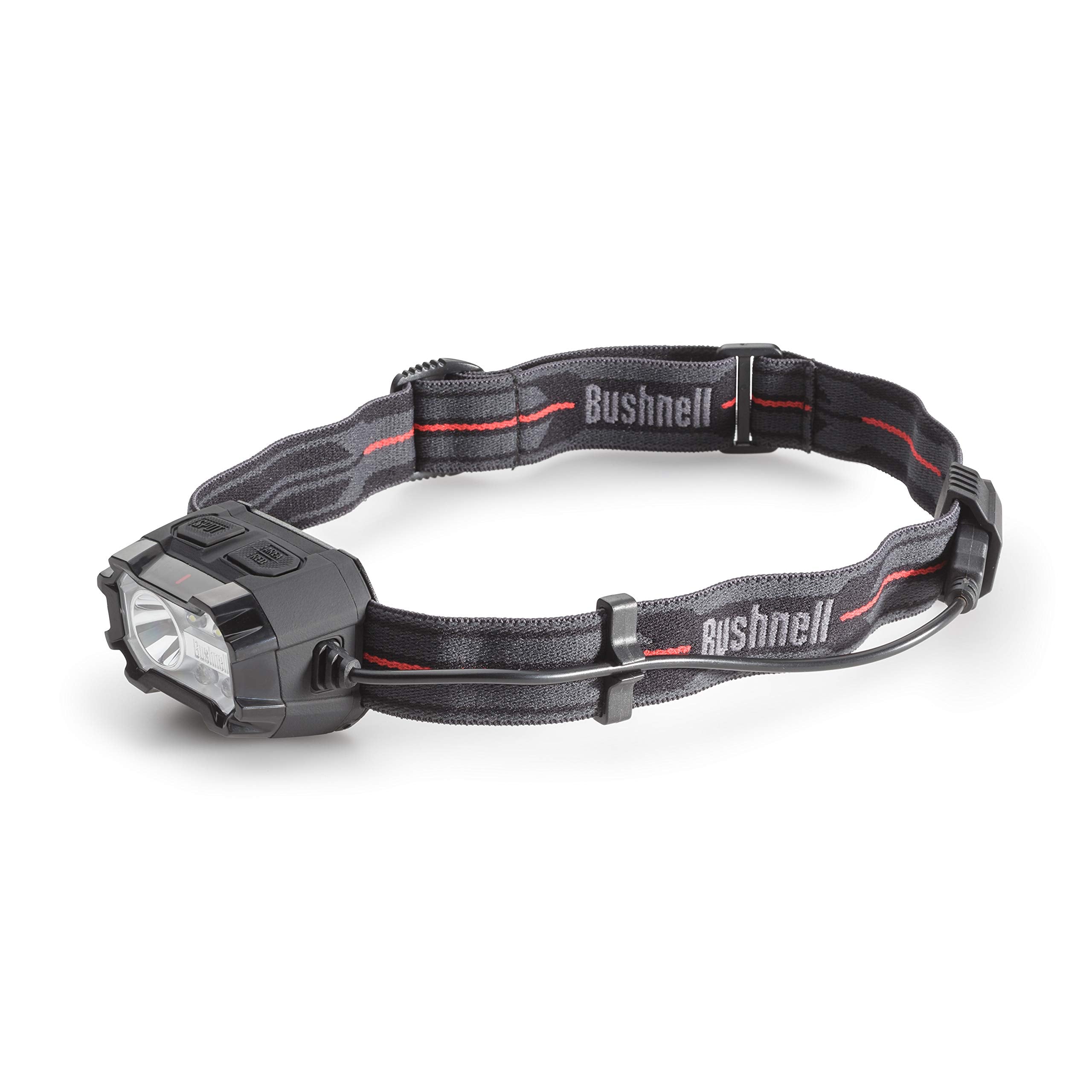 Bushnell PRO Rechargeable 400L headlamp front view for bright hands-free outdoor visibility