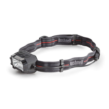 Bushnell PRO Rechargeable 400L headlamp front view for bright hands-free outdoor visibility