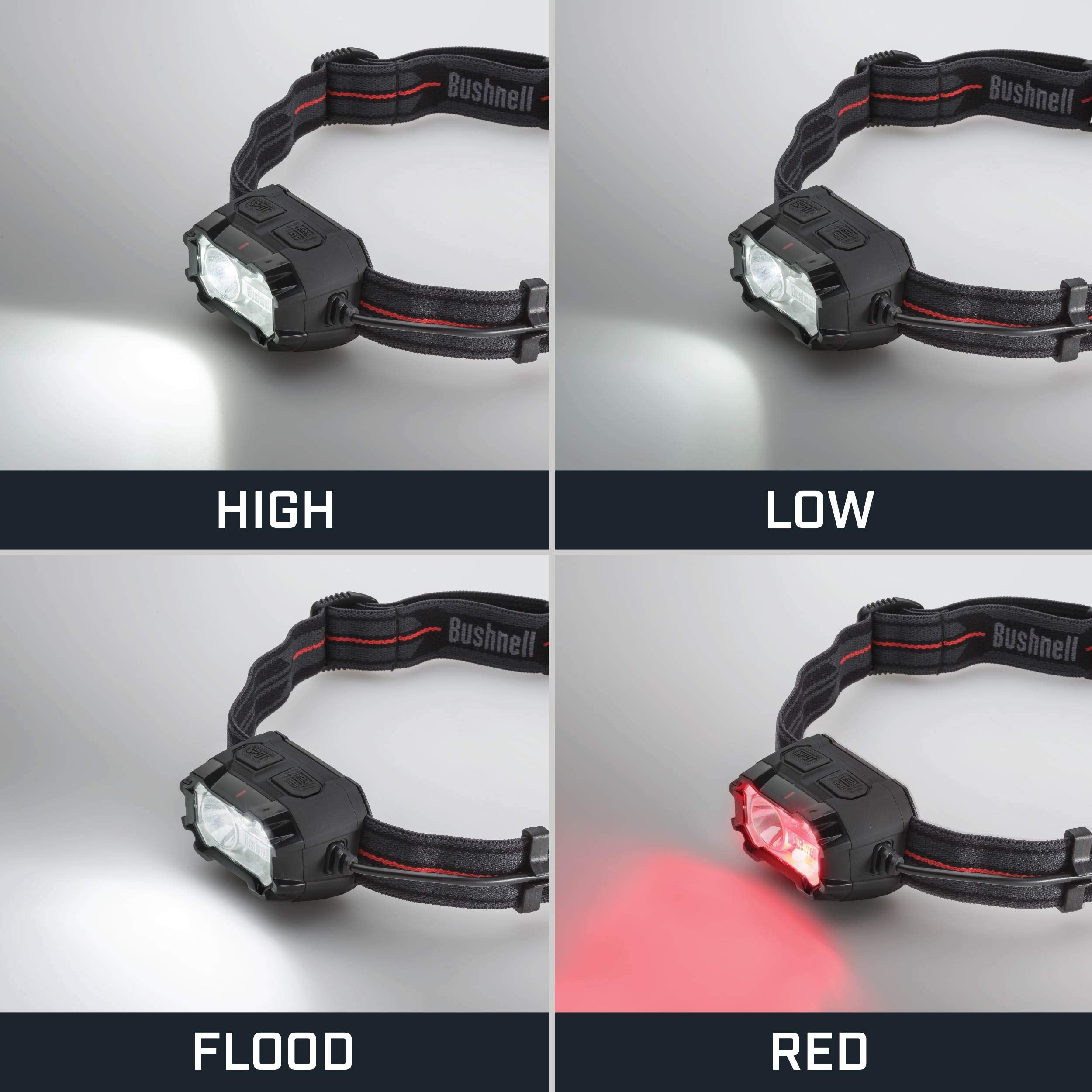 Bushnell PRO Rechargeable 400L headlamp IPX4 weather resistance for rugged use