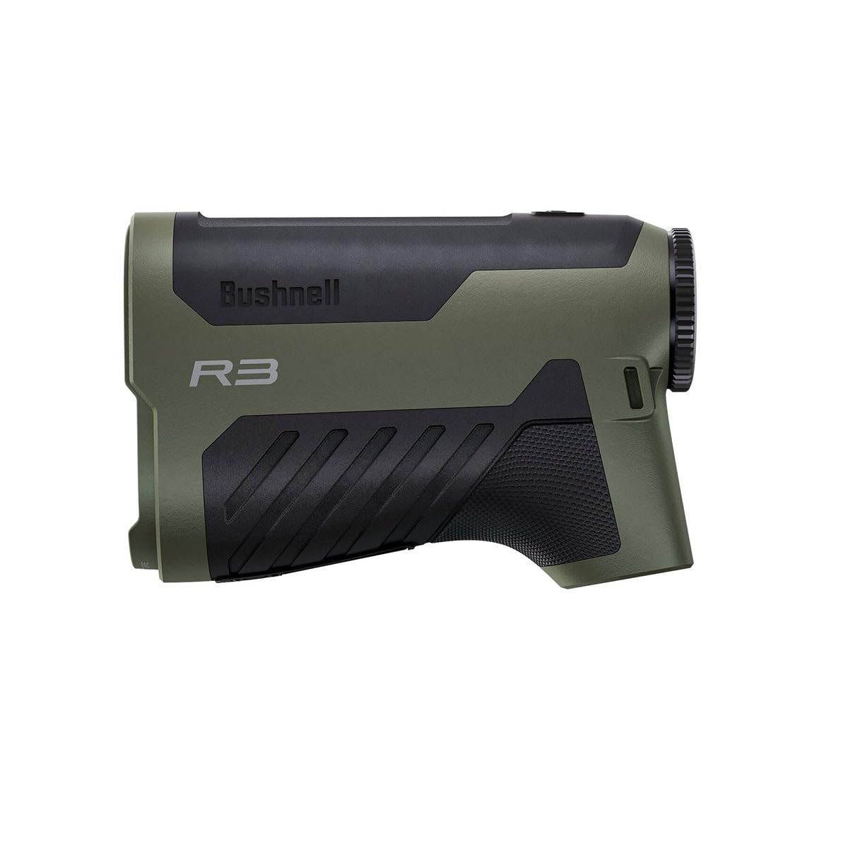 Bushnell R3 1200 rangefinder in rugged IPX4 housing suitable for outdoors.