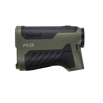 Bushnell R3 1200 rangefinder in rugged IPX4 housing suitable for outdoors.