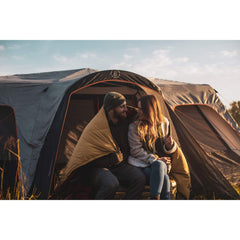 Bushnell sleeping bag with soft flannel lining for cozy warmth.