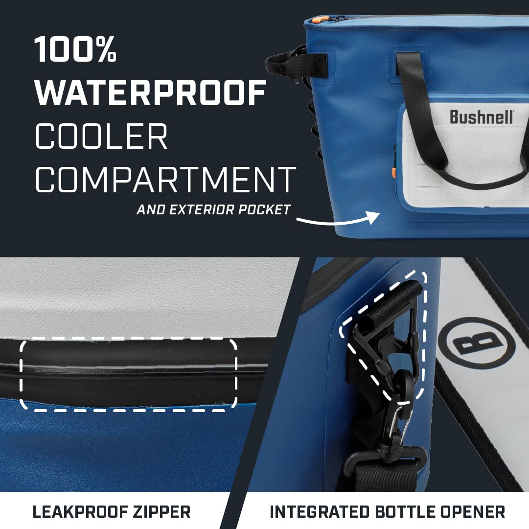 Bushnell Soft Cooler 30-can capacity fits drinks and snacks for a full day