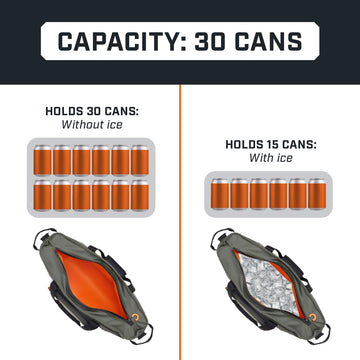 Bushnell Soft Cooler 30-can capacity fits drinks and snacks for long days.