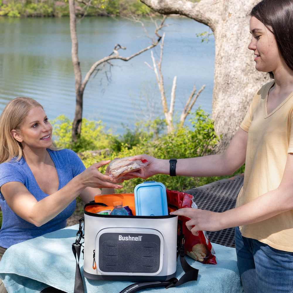 Bushnell Soft Cooler’s dry box storage keeps napkins and utensils within reach.