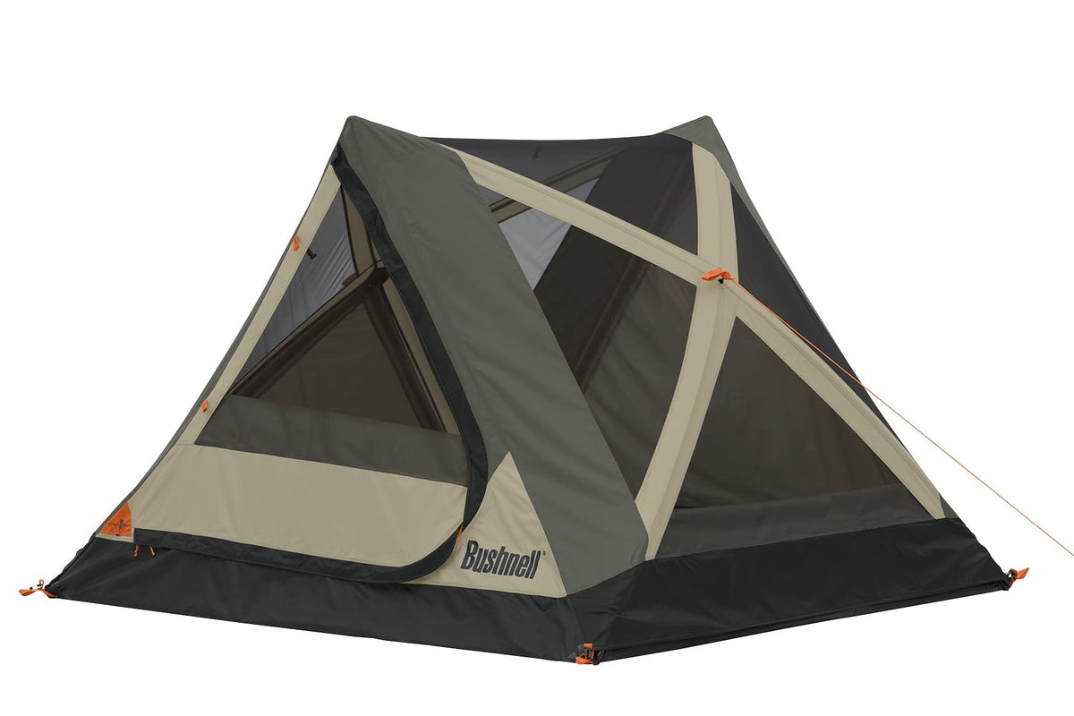 Bushnell Instant Pop-Up 3P tent ready for quick setup on a family camping trip.