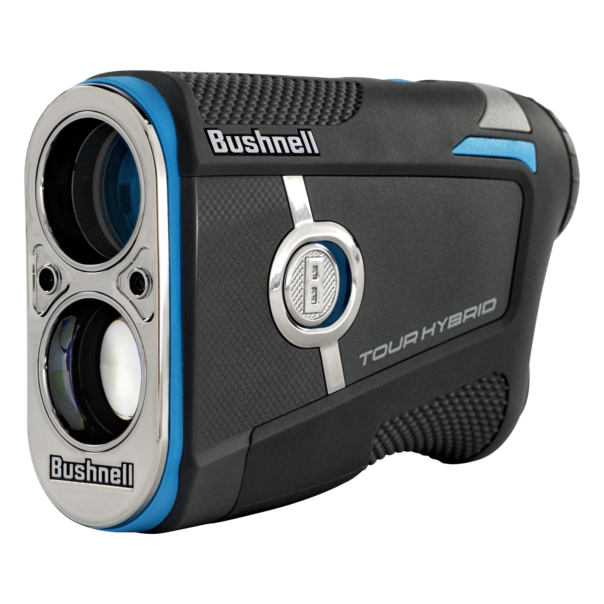 Bushnell Tour Hybrid laser rangefinder with Pinseeker Visual JOLT for precise flag lock.