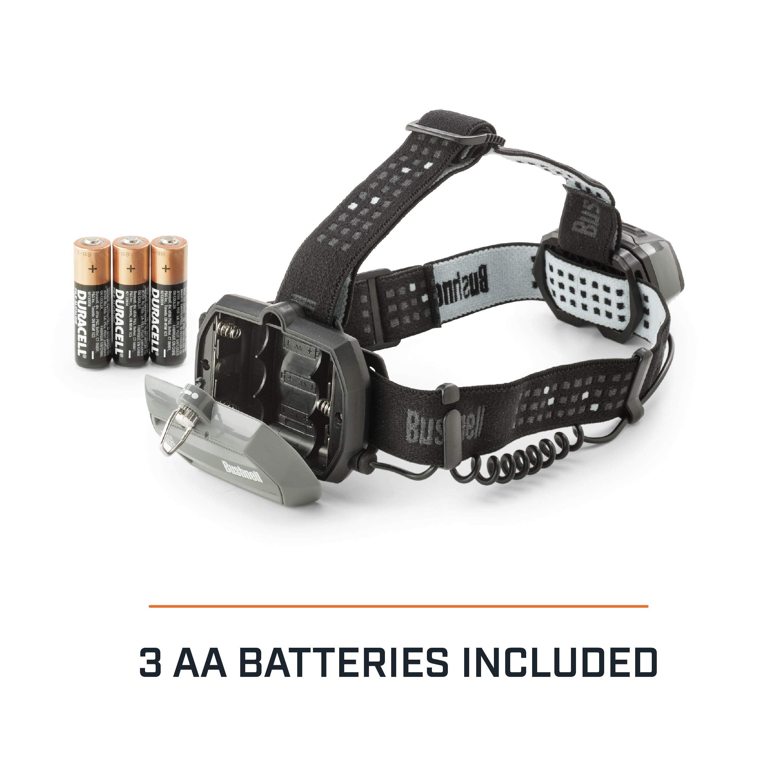 Bushnell TRKR 325L headlamp hands-free illumination for nighttime tasks.
