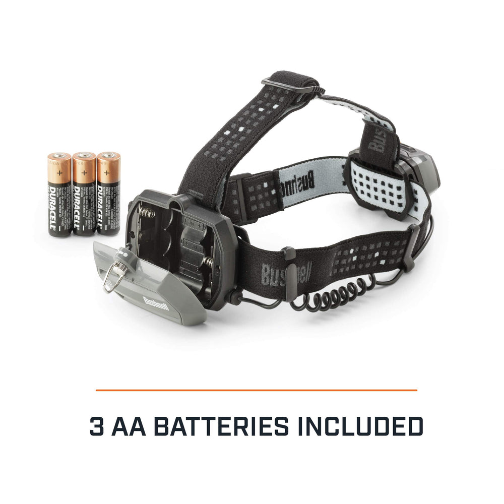 Bushnell TRKR 325L headlamp hands-free illumination for nighttime tasks.