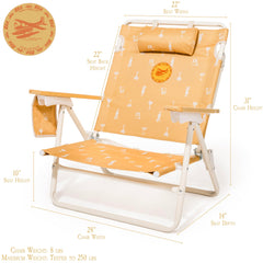 Business and Pleasure Co Margaritaville Manana chair reclines flat for relaxed lounging.