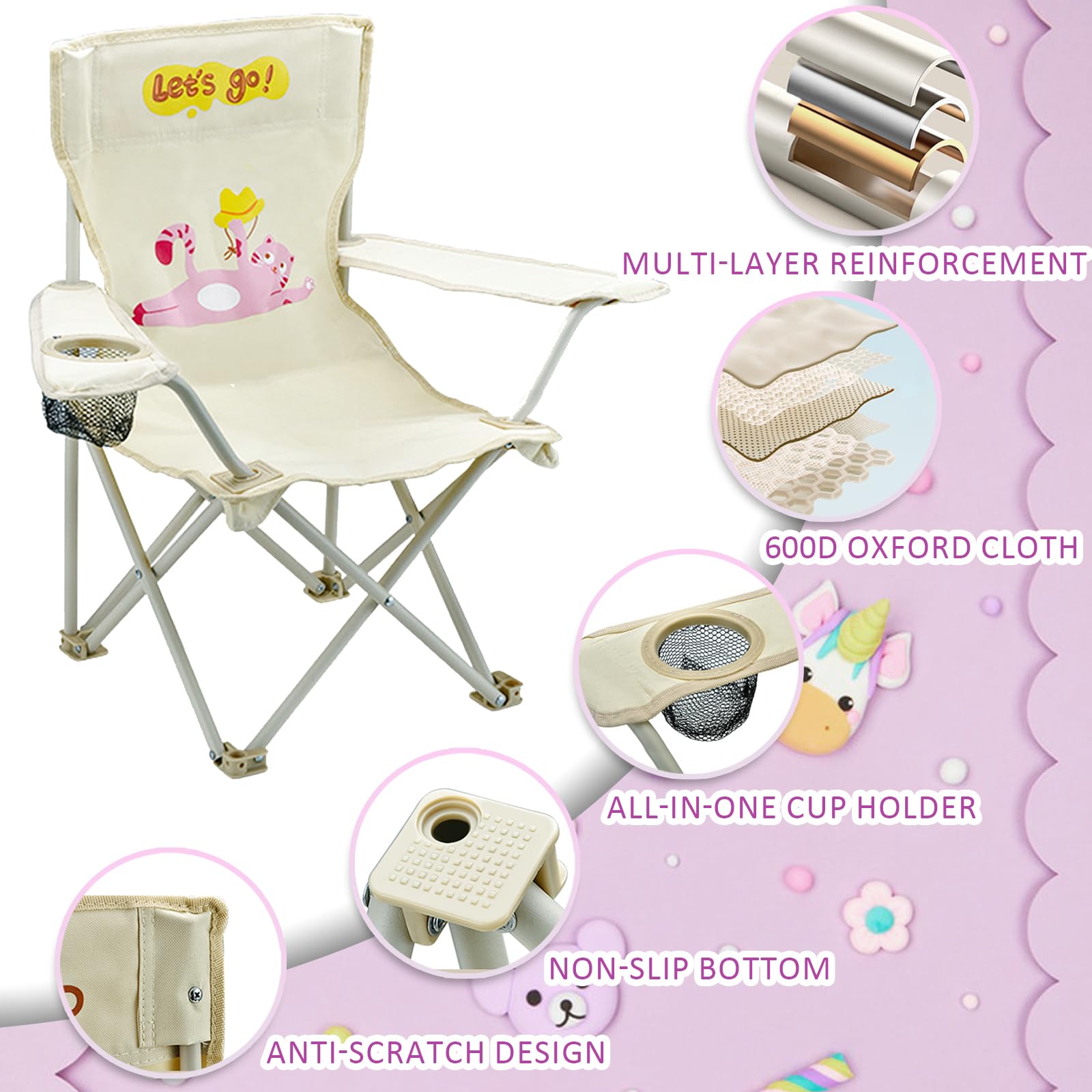 BUSYSIR blue seat close-up: wear-resistant fabric and stable frame for active kids.